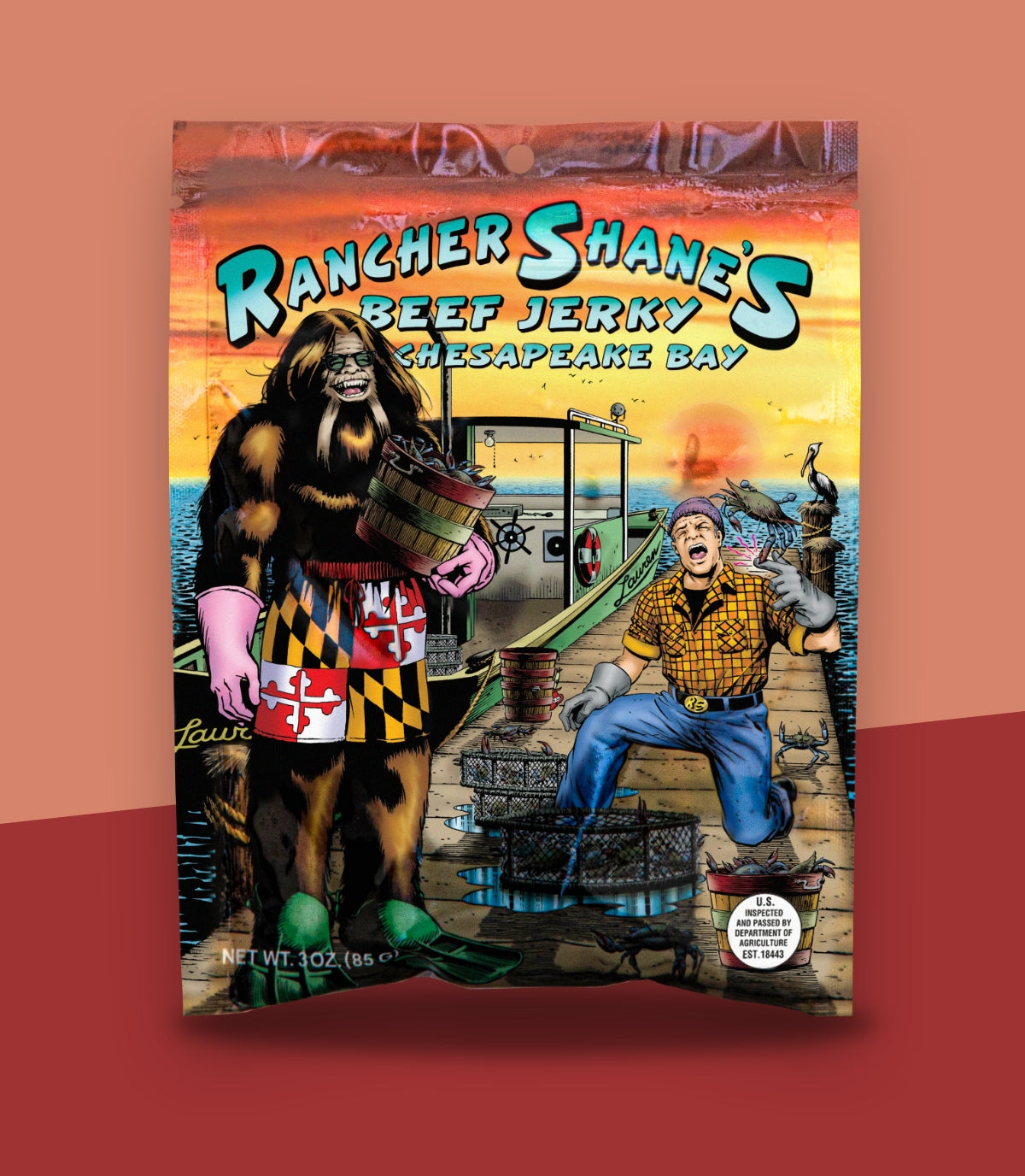 Rancher Shane's Chesapeake Bay All-Natural Beef Jerky front of package