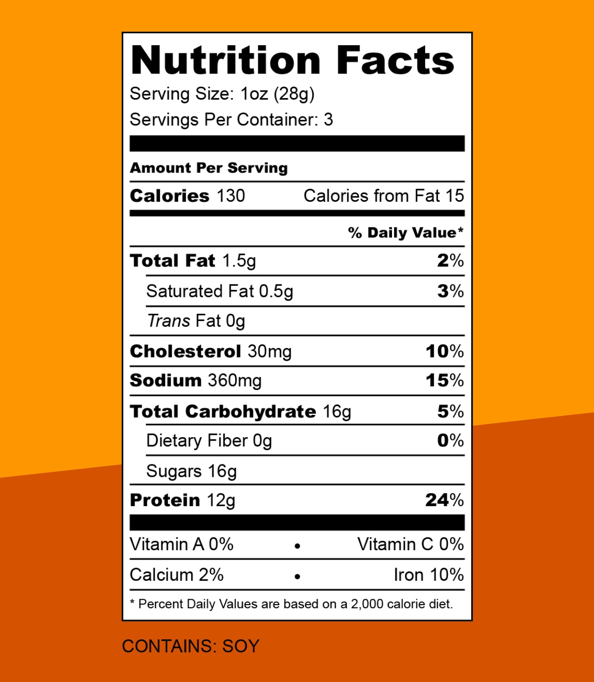 Rancher Shane's Teriyaki All-Natural Beef Jerky nutrition label