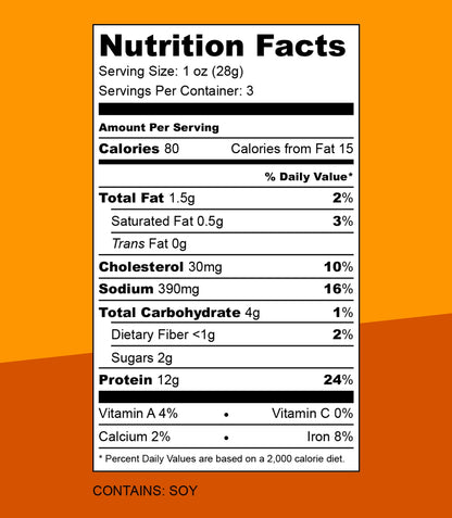 Rancher Shane's Campfire Classic All-Natural Beef Jerky nutrition label