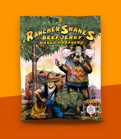Rancher Shane's Mango Habanero All-Natural Beef Jerky front of package