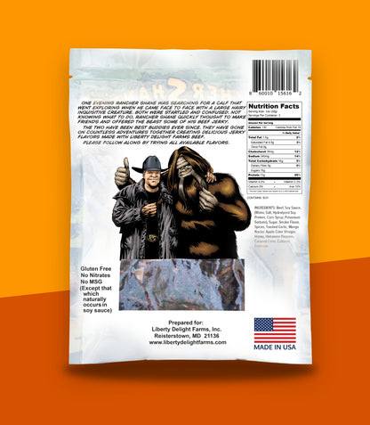 Rancher Shane's Mango Habanero All-Natural Beef Jerky back of package